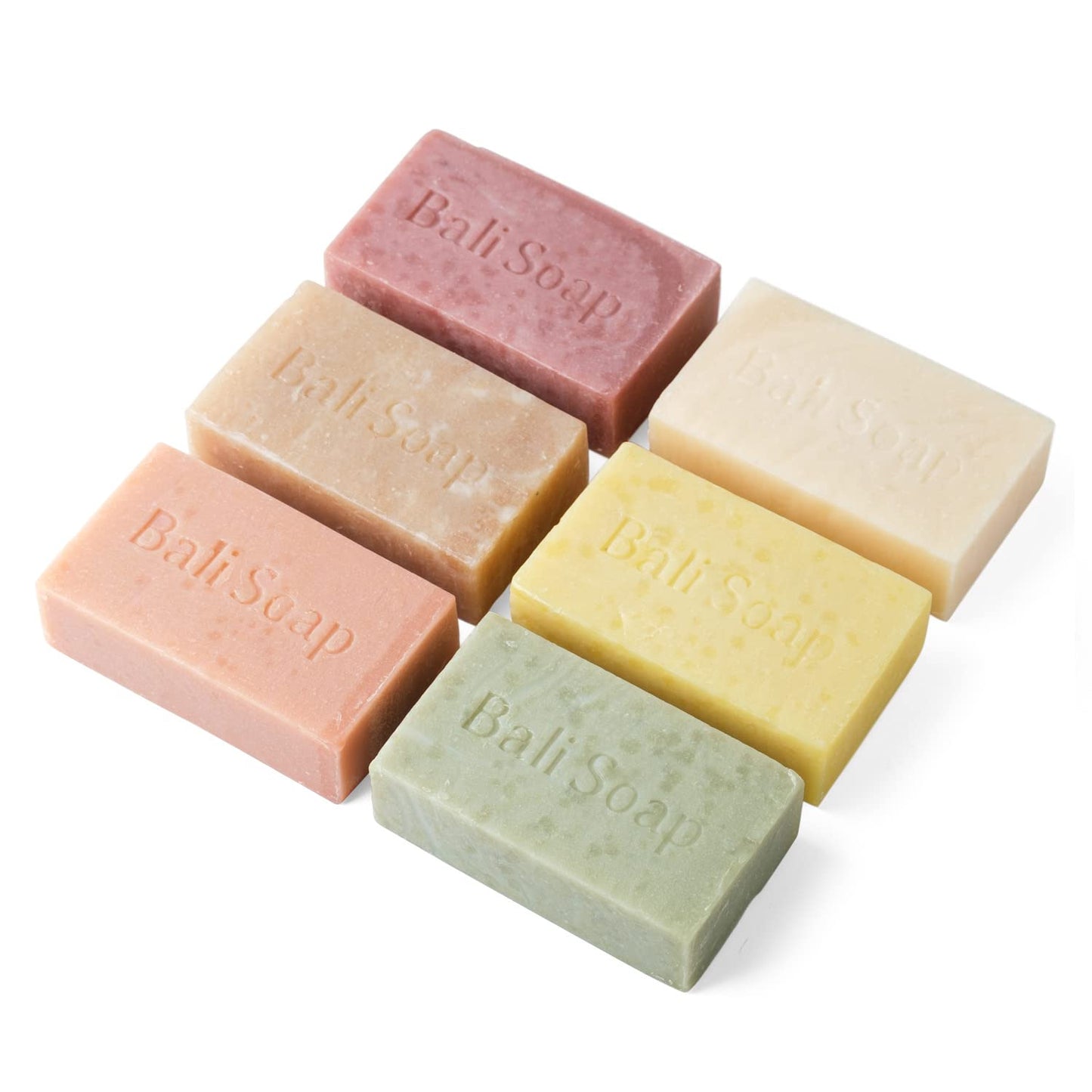 Bali Soap - Masculine Collection Natural Soap Bar Gift Set, 6 pc Variety Pack, Lemon-Pine, Ginger-Coffee, Sandalwood-Mint, Agarwood-Spice, Clove-Cinnamon, Eucalyptus-Lime 3.5 Oz each