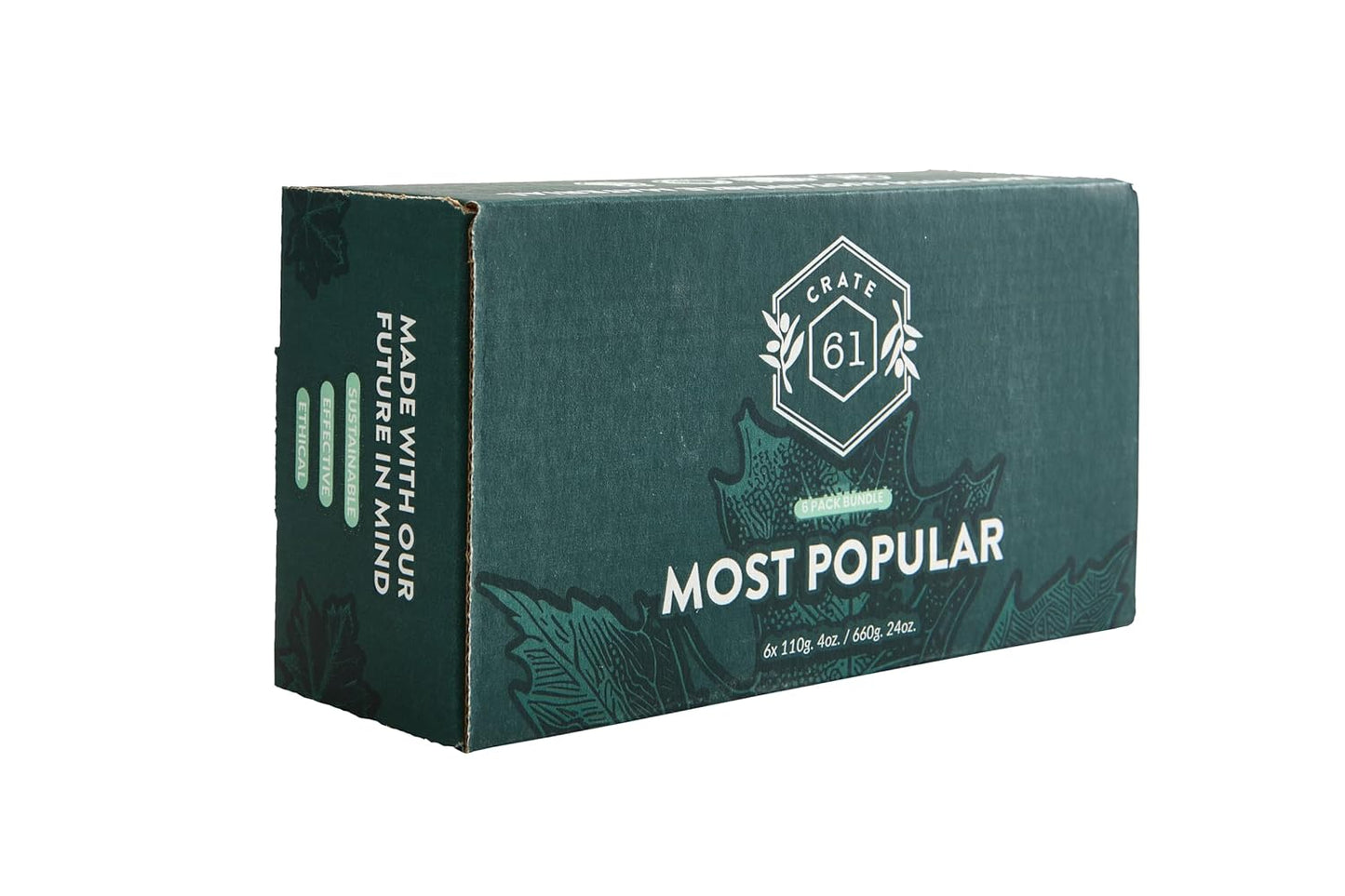 Handmade in Canada, Plant Based Cold Process Natural Bar Soap, With Premium Essential Oils, Dry Skin, Pack of 6 (For Him)