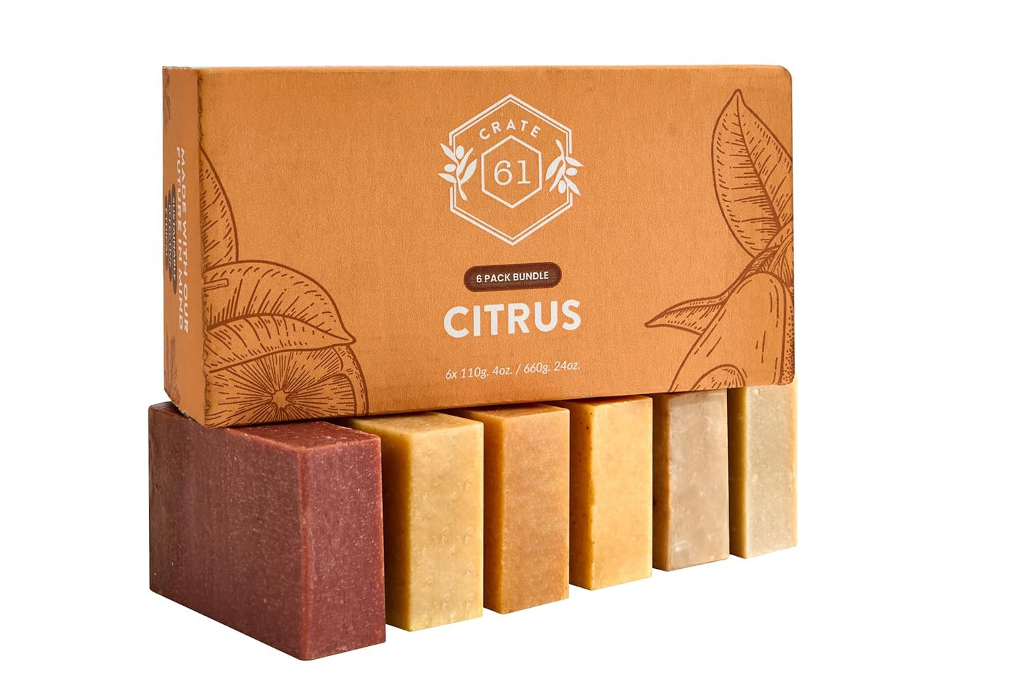 Handmade in Canada, Plant Based Cold Process Natural Bar Soap, With Premium Essential Oils, Dry Skin, Pack of 6 (For Him)