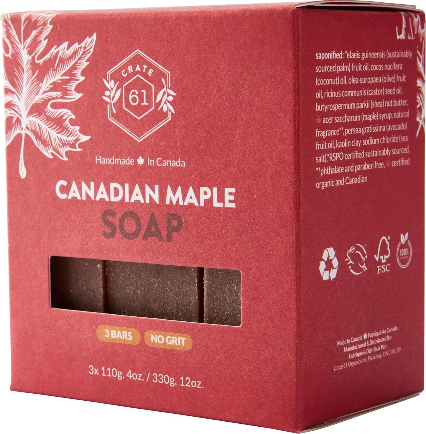 Handmade in Canada, Plant Based Cold Process Natural Bar Soap For Face And Body, With Premium Essential Oils, For Men And Women 3 Pack (Alpine & Spice)